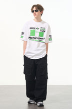 Neon Color Block Racing Style Printed Tee - COPPING THREADS - Harsh and Cruel