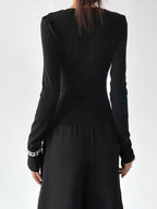 Notch-Neck Long-Sleeve Top - CT66230 - COPPING THREADS - CT ORIGINALS
