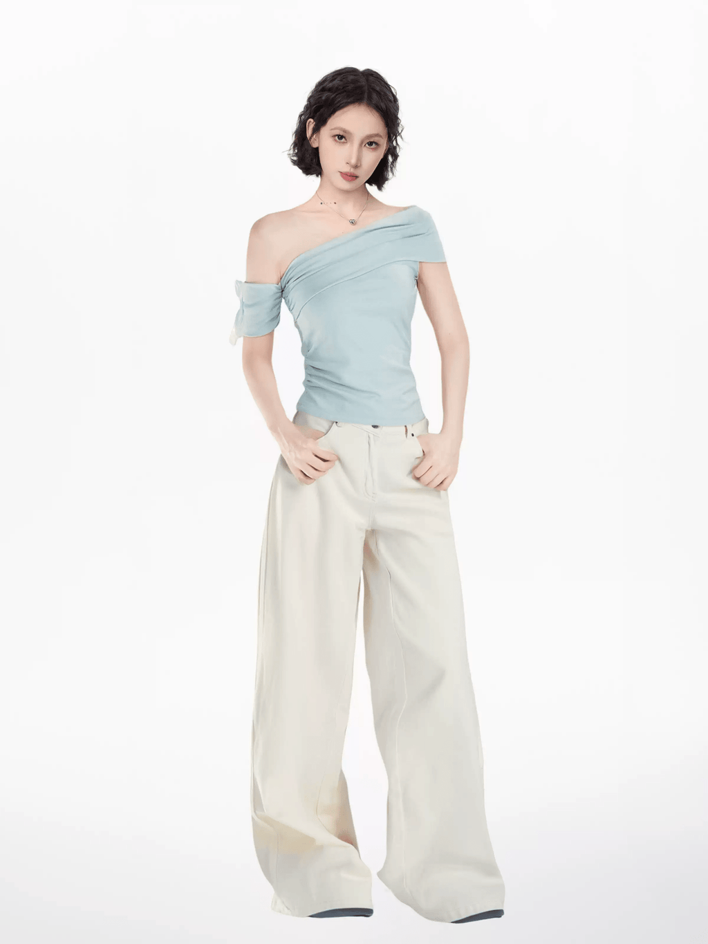 Off - Shoulder Asymmetrical Fitted Tee - COPPING THREADS - CT Select