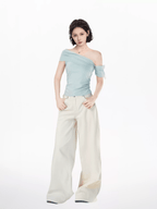 Off - Shoulder Asymmetrical Fitted Tee - COPPING THREADS - CT Select