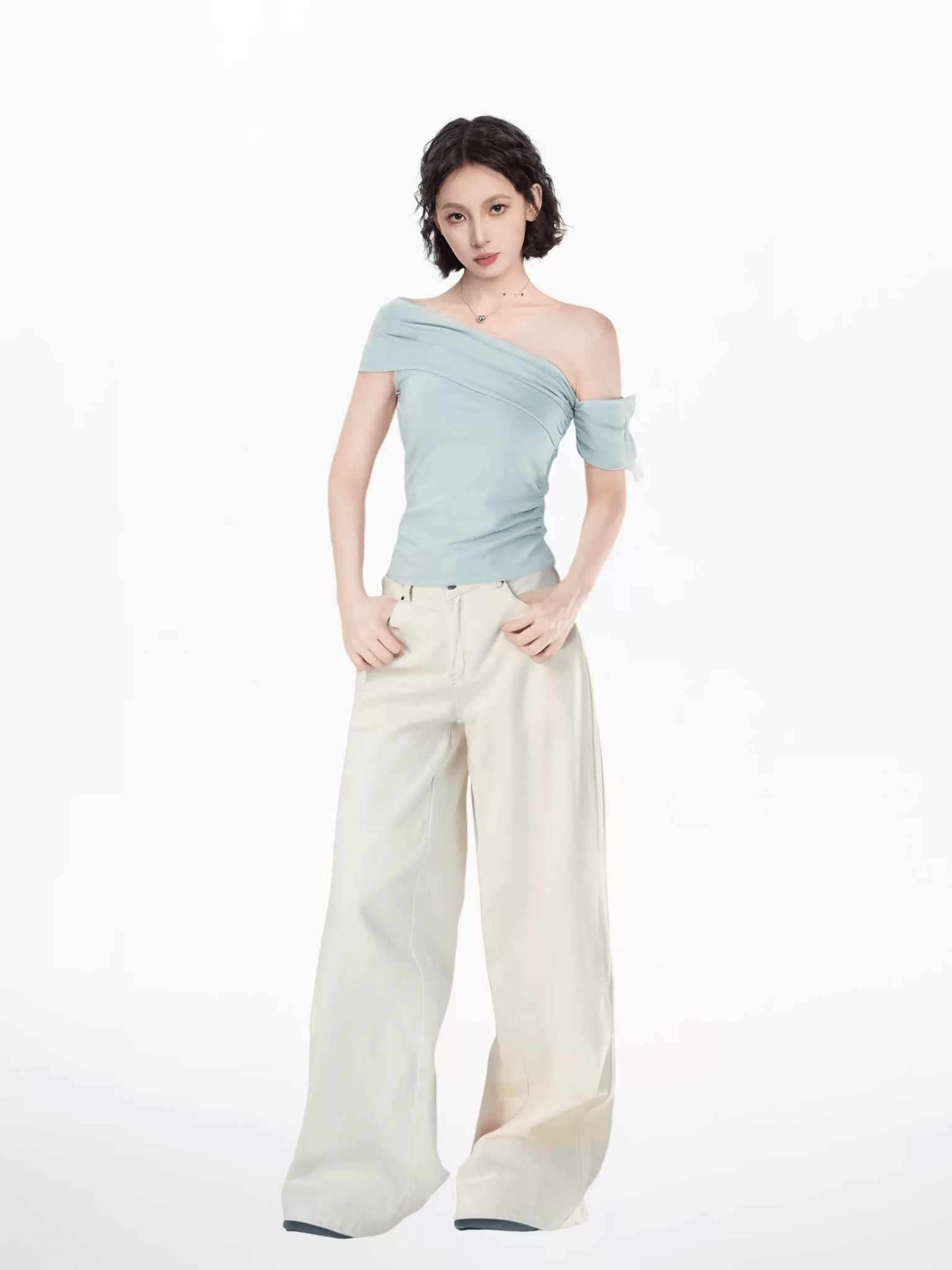 Off - Shoulder Asymmetrical Fitted Tee - COPPING THREADS - CT Select