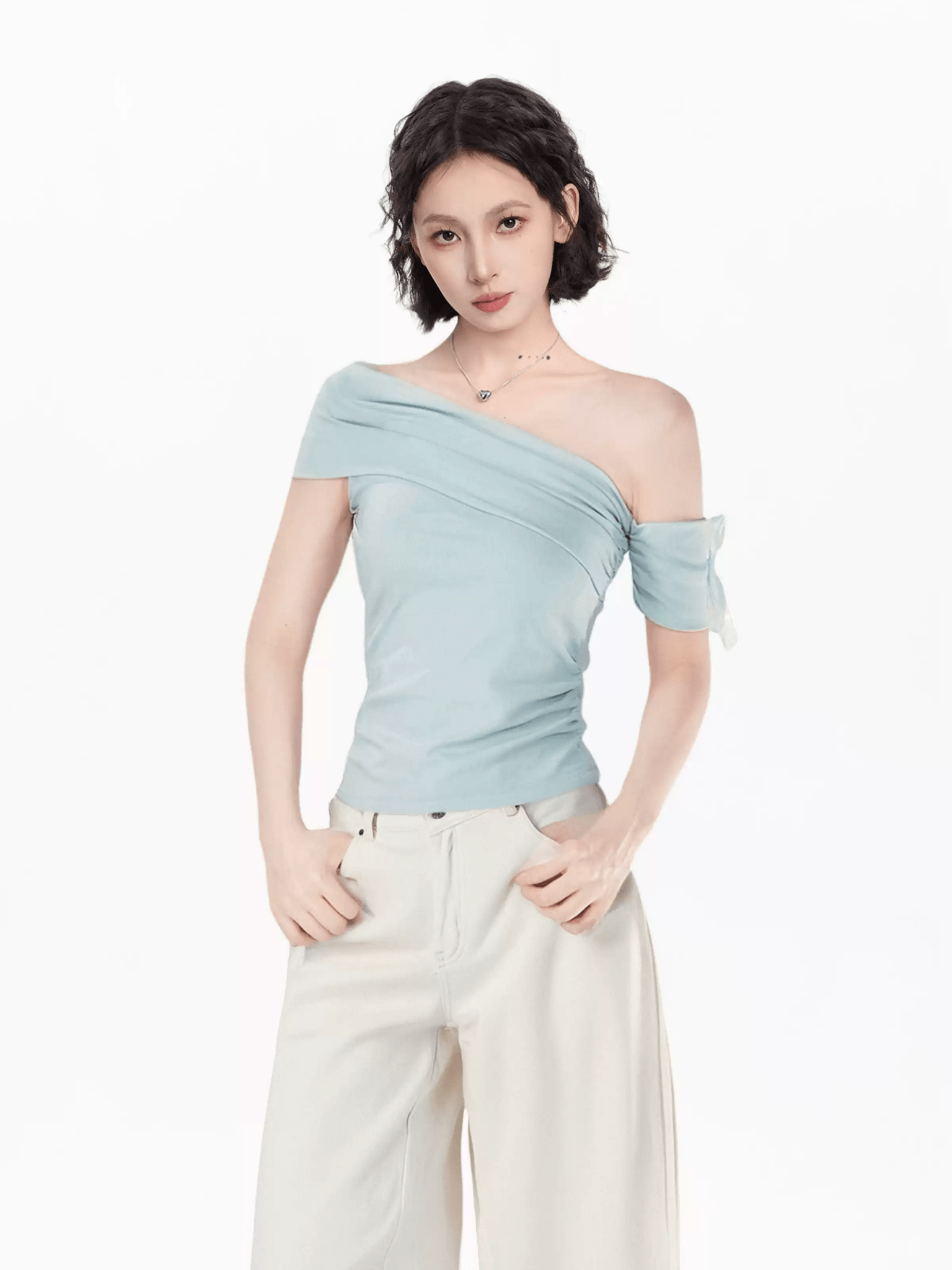 Off - Shoulder Asymmetrical Fitted Tee - COPPING THREADS - CT Select