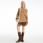 Off - Shoulder Cable Knit Sweater - COPPING THREADS - CHICISLAND
