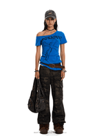 Off - Shoulder Cross Graphic Tee - COPPING THREADS - 0123Start