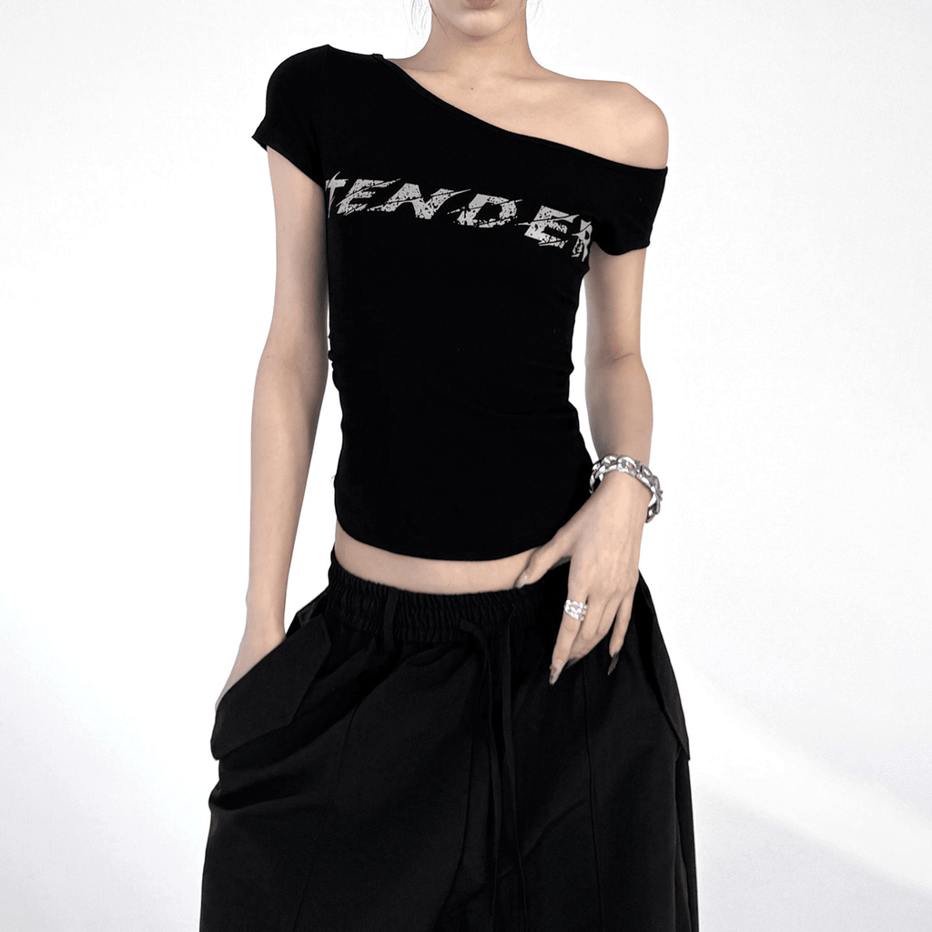 Off-Shoulder Graphic Baby Tee - CT6631 - COPPING THREADS - CT Select