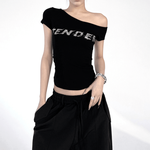 Off-Shoulder Graphic Baby Tee - CT6631 - COPPING THREADS - CT Select