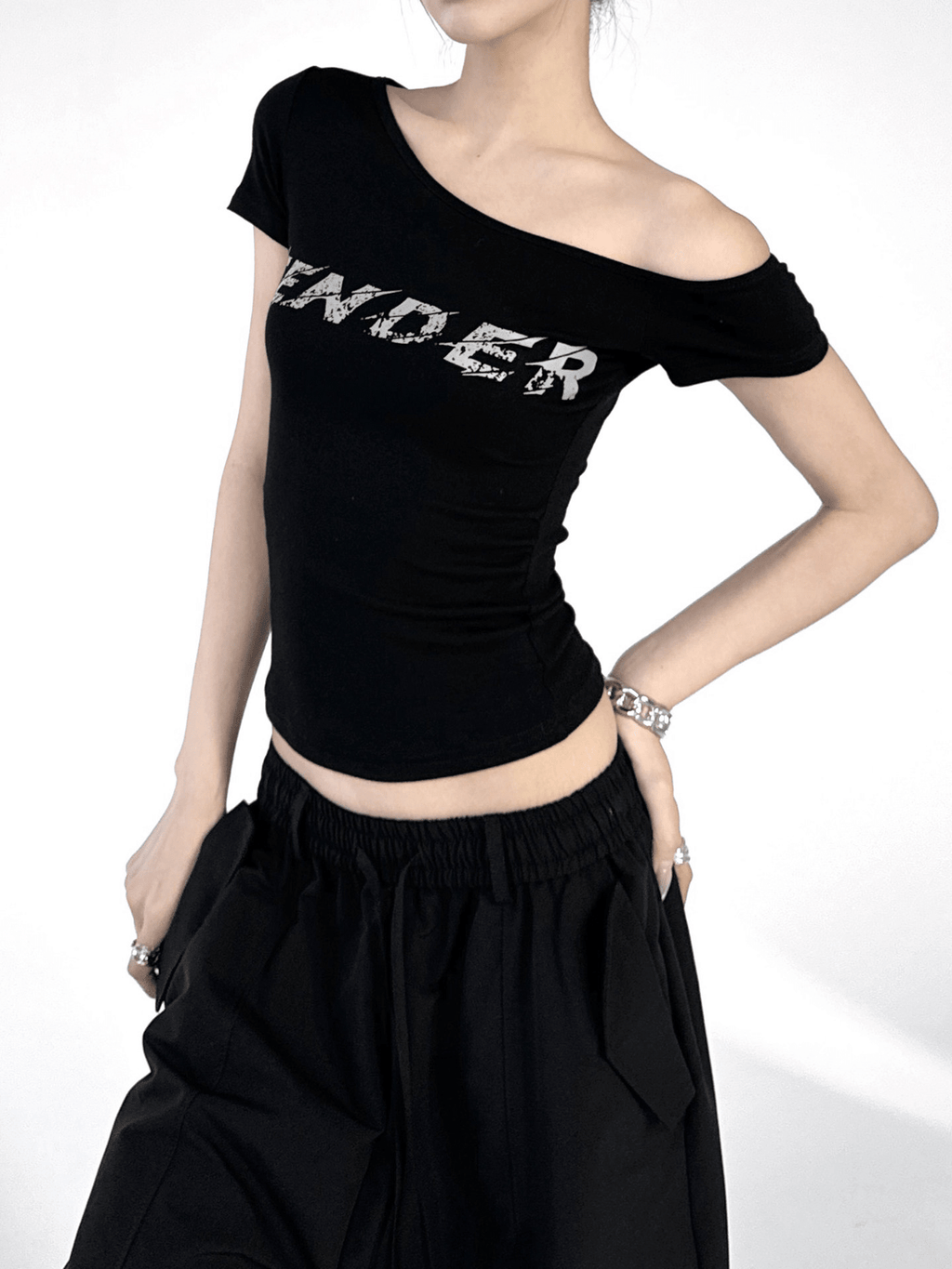 Off-Shoulder Graphic Baby Tee - CT6631 - COPPING THREADS - CT Select