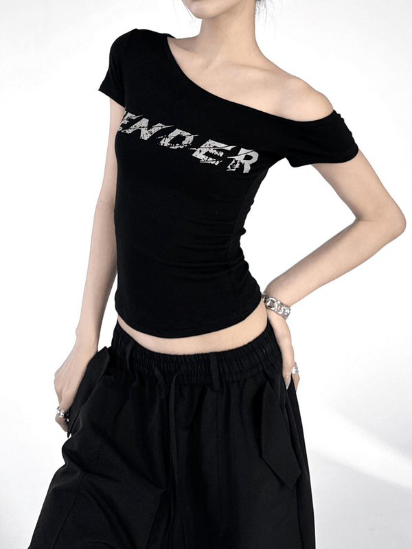 Off-Shoulder Graphic Baby Tee - CT6631 - COPPING THREADS - CT Select