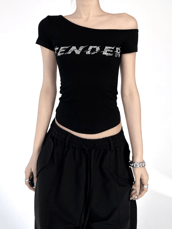 Off-Shoulder Graphic Baby Tee - CT6631 - COPPING THREADS - CT Select