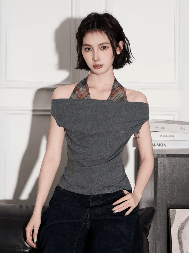 Off - Shoulder Halter Tee - COPPING THREADS - CT Select Hover Image