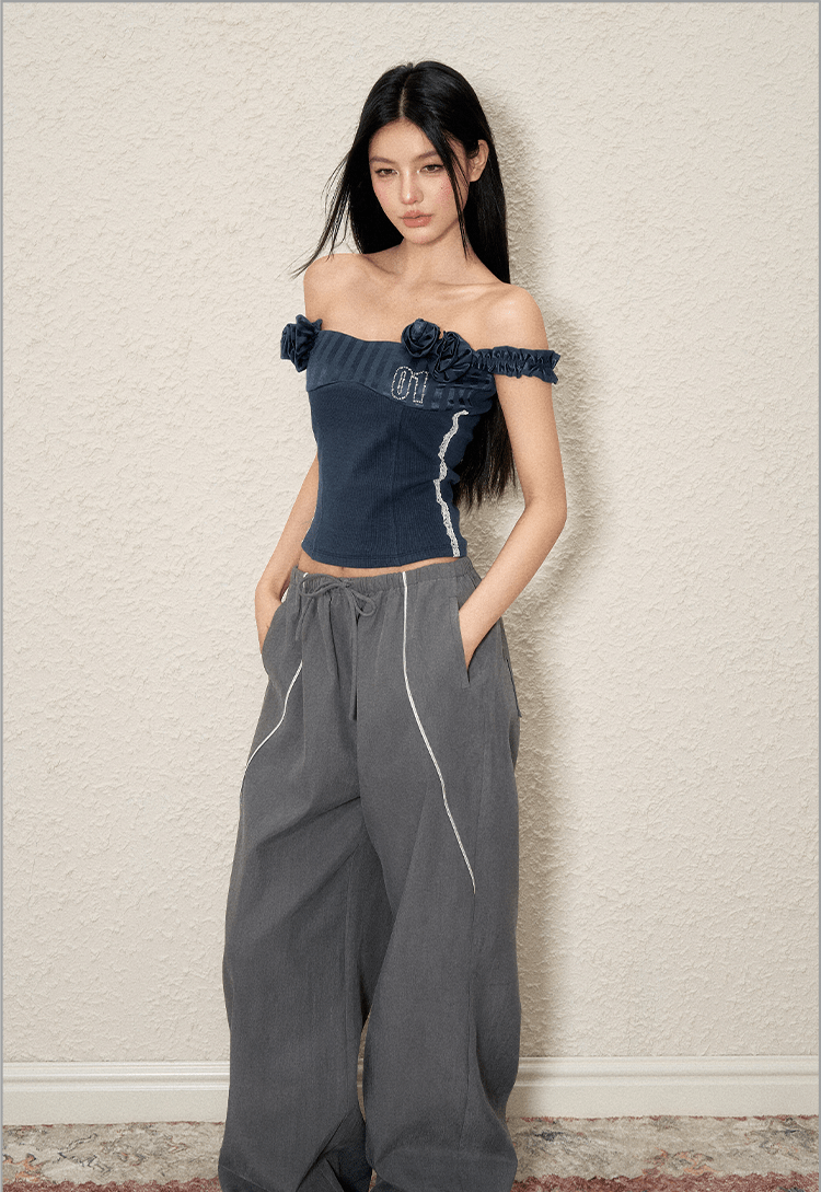 Off - Shoulder Rose Corset Top - COPPING THREADS - AGAM