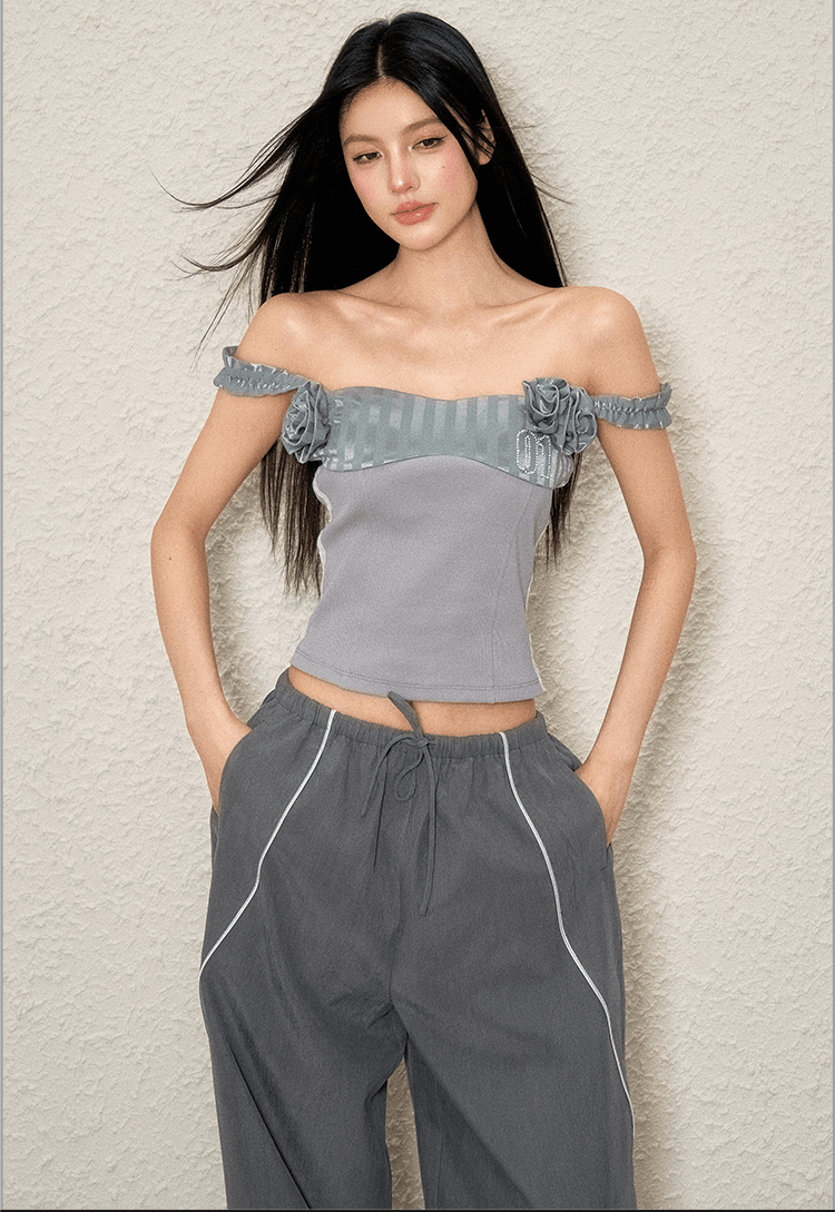 Off - Shoulder Rose Corset Top - COPPING THREADS - AGAM