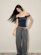 Off - Shoulder Rose Corset Top - COPPING THREADS - AGAM