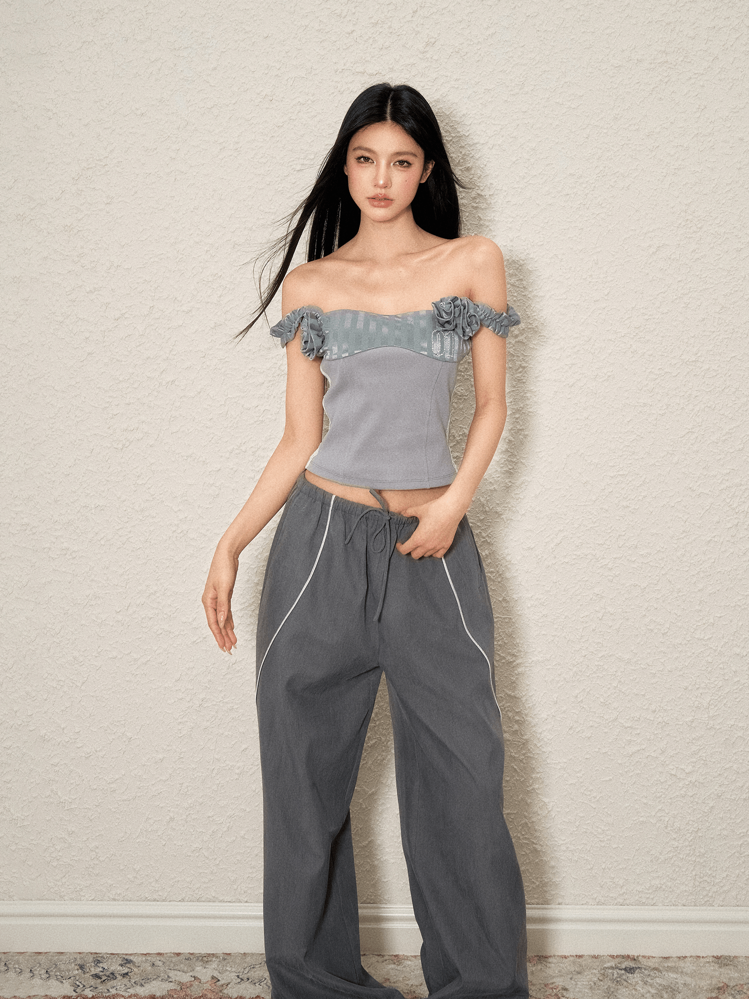 Off - Shoulder Rose Corset Top - COPPING THREADS - AGAM