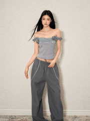 Off - Shoulder Rose Corset Top - COPPING THREADS - AGAM