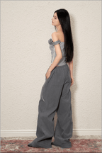 Off - Shoulder Rose Corset Top - COPPING THREADS - AGAM