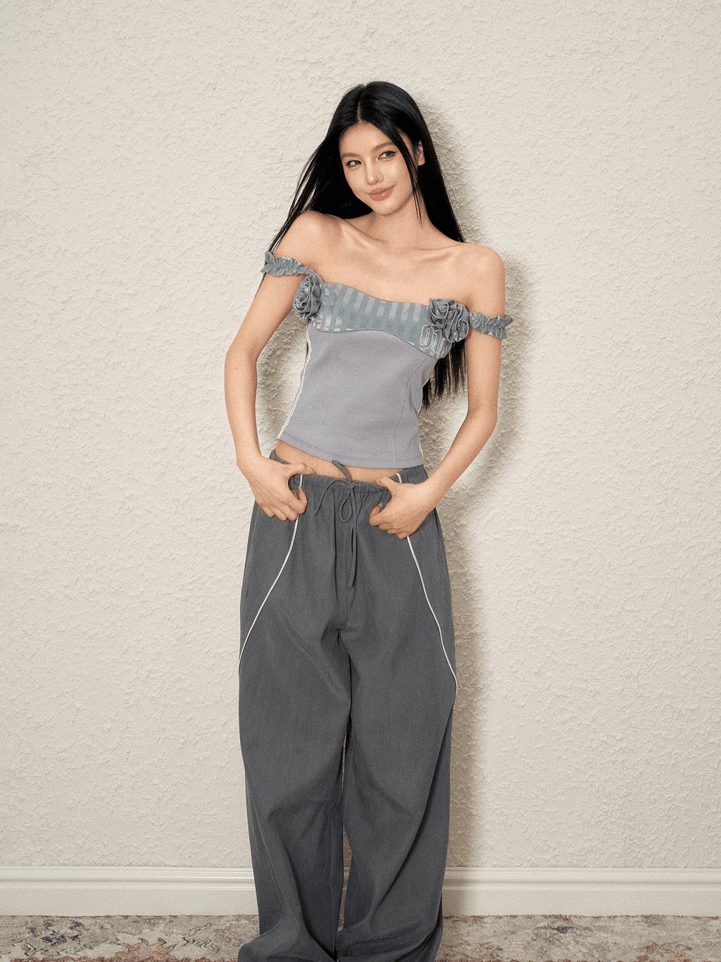 Off - Shoulder Rose Corset Top - COPPING THREADS - AGAM