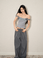 Off - Shoulder Rose Corset Top - COPPING THREADS - AGAM