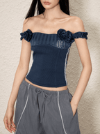 Off - Shoulder Rose Corset Top - COPPING THREADS - AGAM
