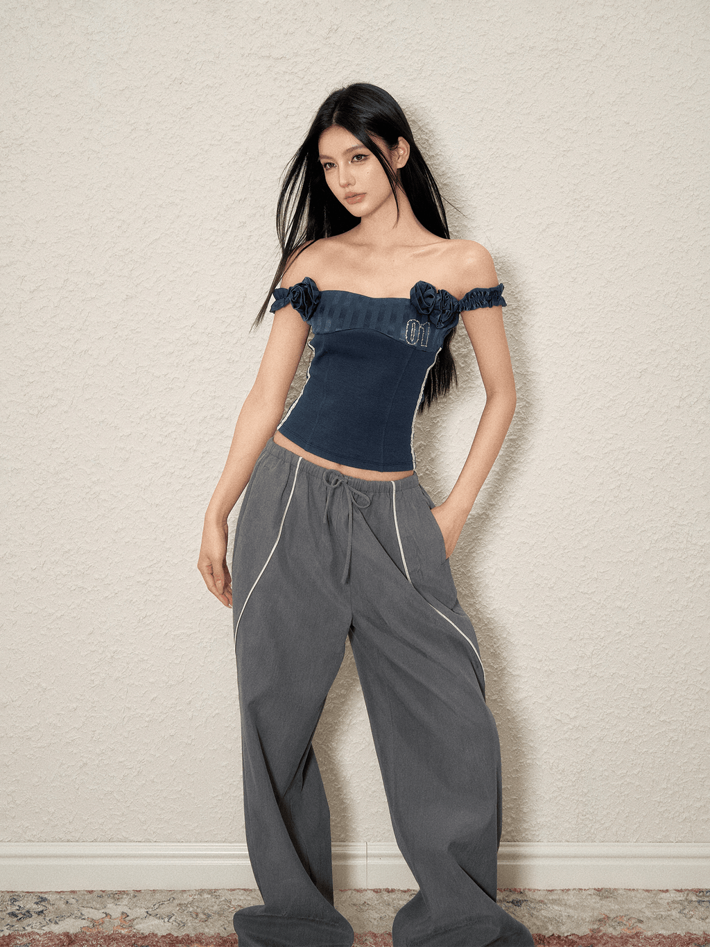 Off - Shoulder Rose Corset Top - COPPING THREADS - AGAM