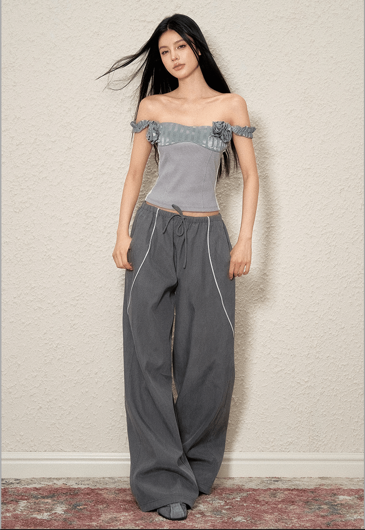 Off - Shoulder Rose Corset Top - COPPING THREADS - AGAM