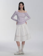Off - Shoulder Tie - Strap Knit Sweater - COPPING THREADS - FRAGILE HEART