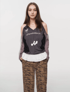 Off - Shoulder V - Neck Colorblock Lace Long Sleeve Jersey Tee - COPPING THREADS - CHICISLAND