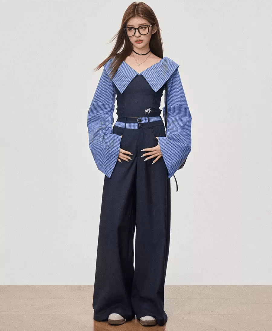 Off - Shoulder V - Neck Crop Top - COPPING THREADS - WES1