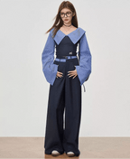 Off - Shoulder V - Neck Crop Top - COPPING THREADS - WES1