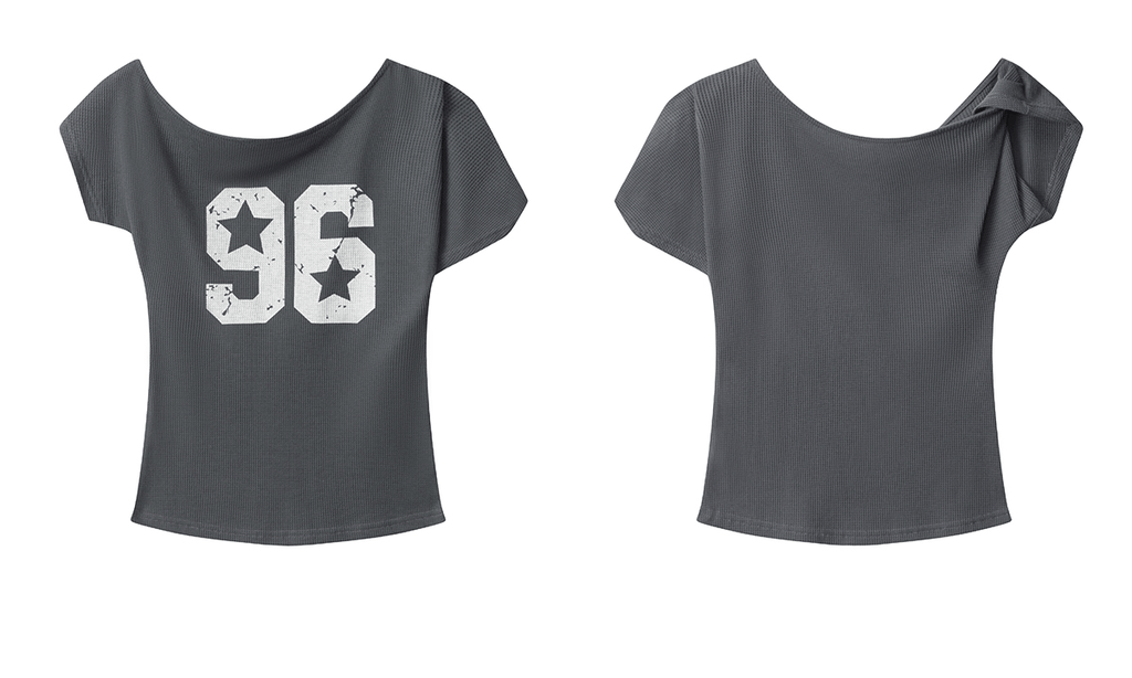 Off - Shoulder Varsity Graphic Tee - COPPING THREADS - 0123Start