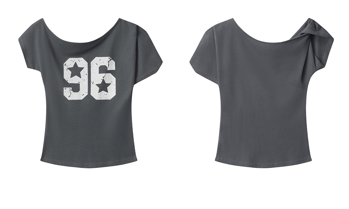 Off - Shoulder Varsity Graphic Tee - COPPING THREADS - 0123Start