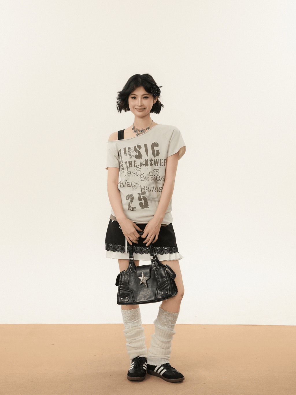 Off - Shoulder Vintage Graphic Slim Fit Tee - COPPING THREADS - CHICISLAND