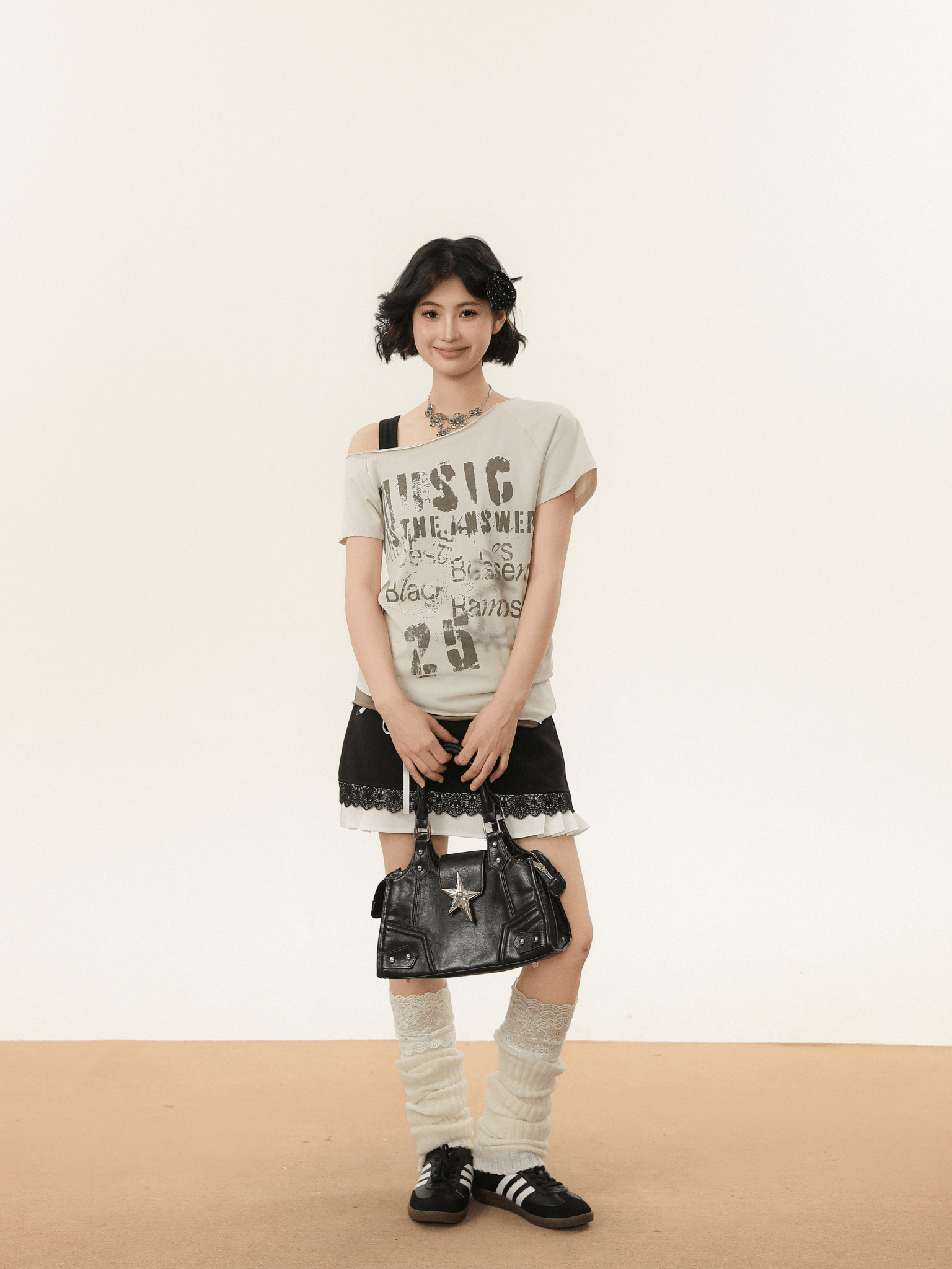 Off - Shoulder Vintage Graphic Slim Fit Tee - COPPING THREADS - CHICISLAND