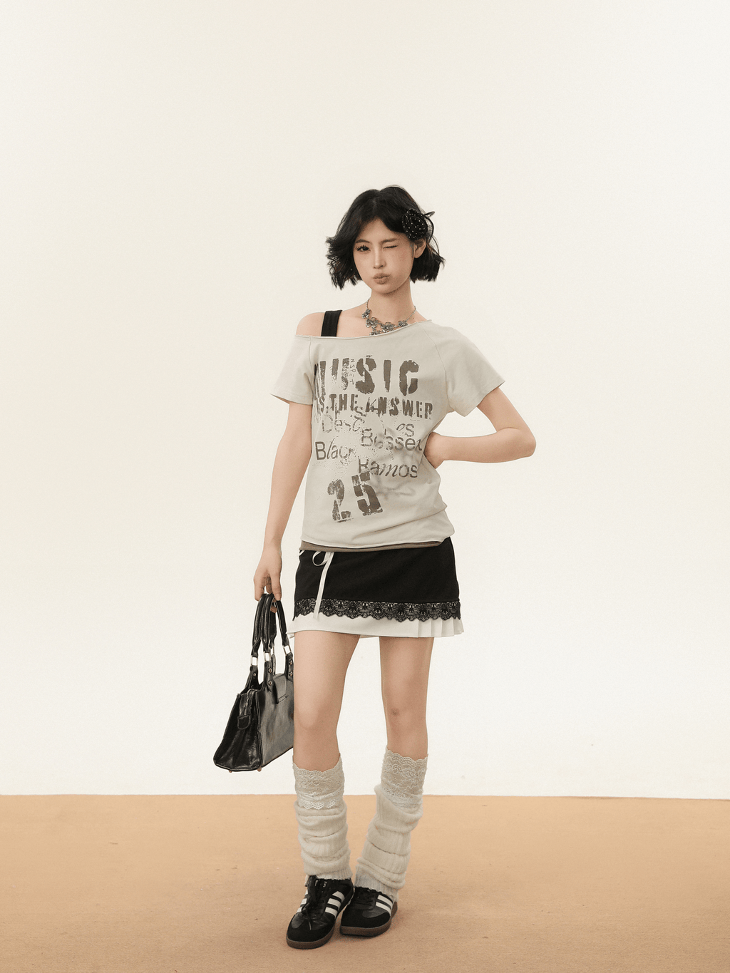 Off - Shoulder Vintage Graphic Slim Fit Tee - COPPING THREADS - CHICISLAND