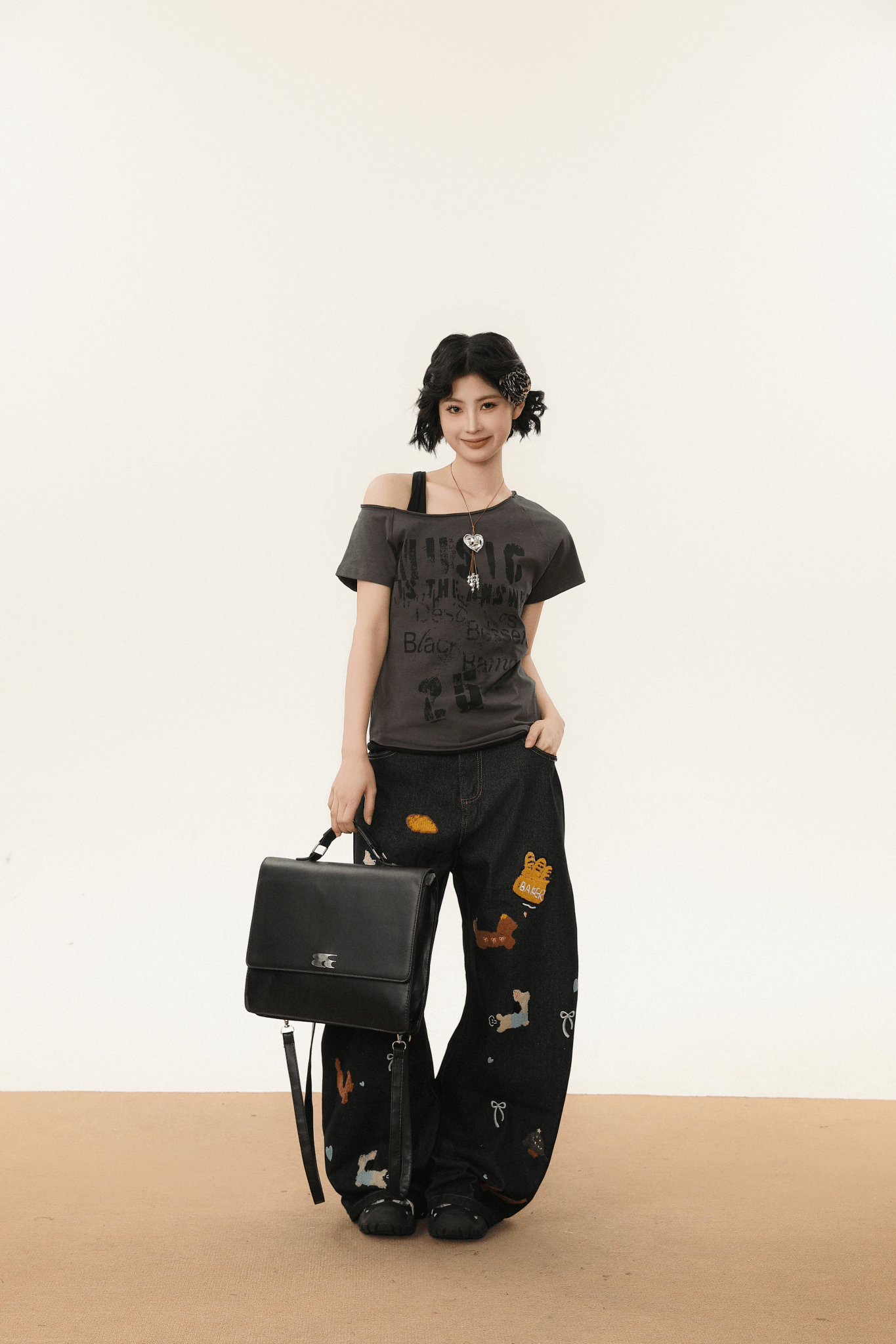 Off - Shoulder Vintage Graphic Slim Fit Tee - COPPING THREADS - CHICISLAND