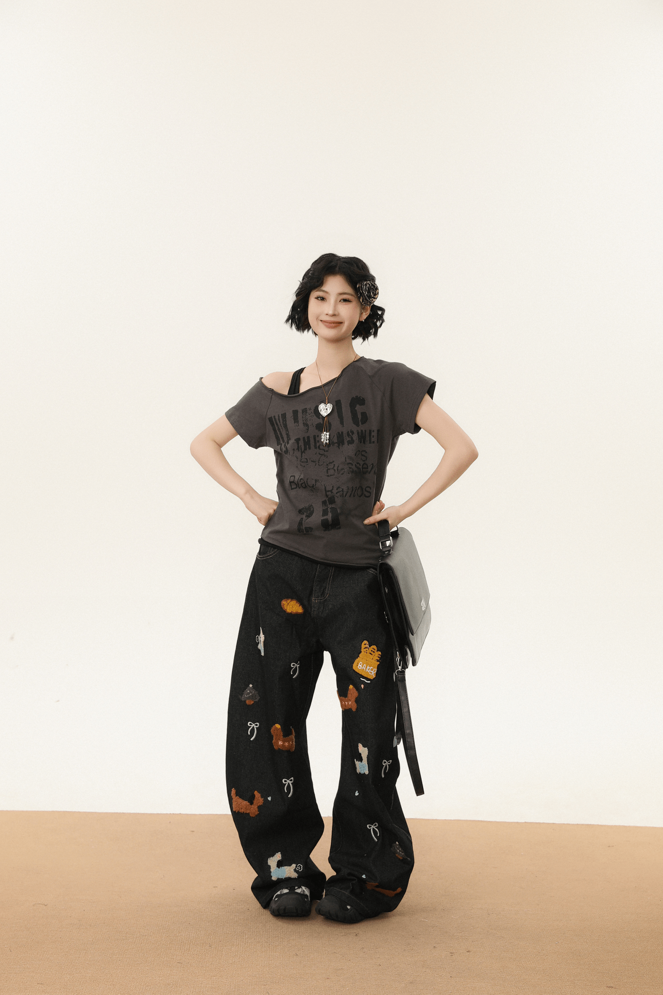 Off - Shoulder Vintage Graphic Slim Fit Tee - COPPING THREADS - CHICISLAND