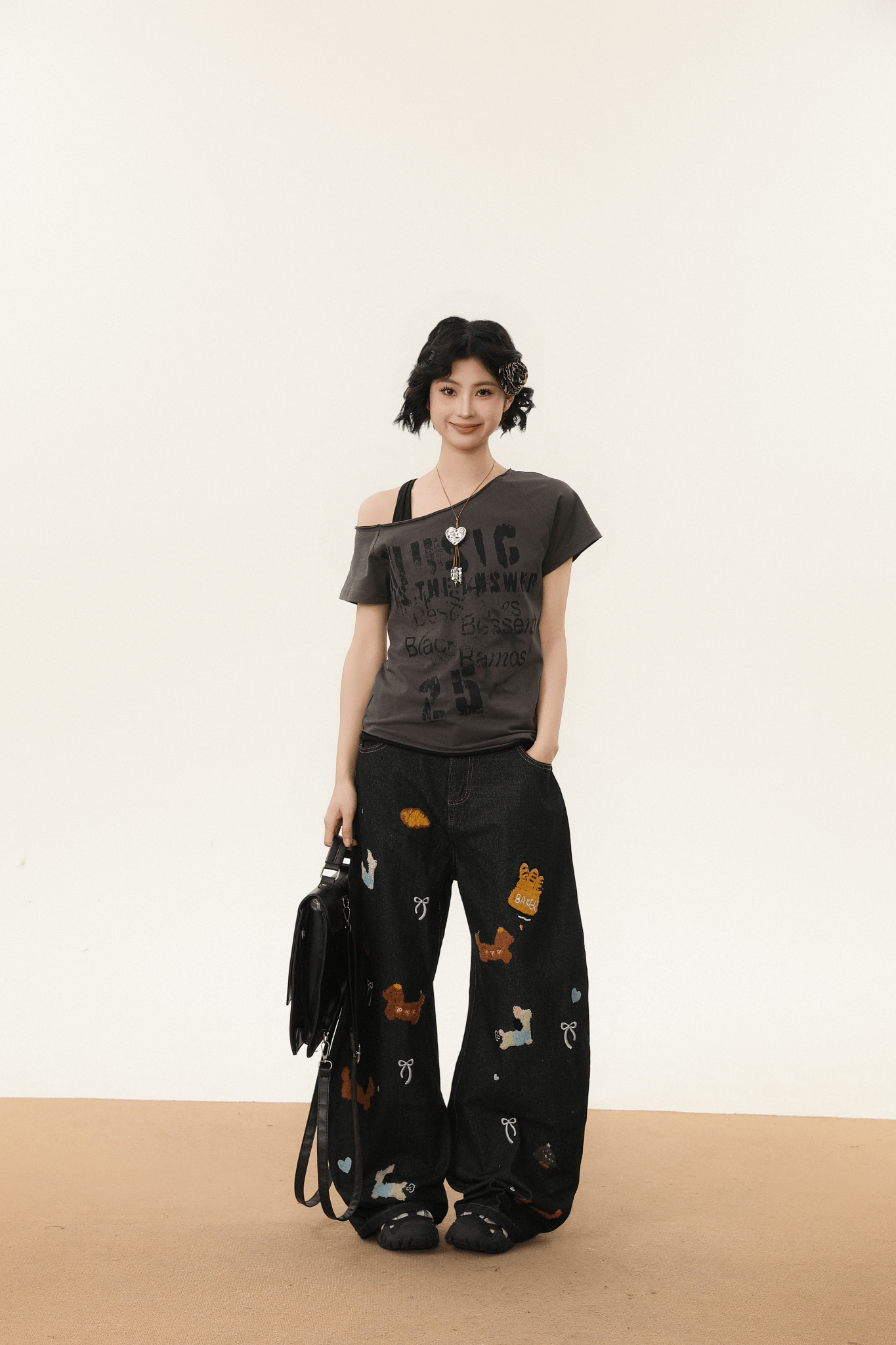 Off - Shoulder Vintage Graphic Slim Fit Tee - COPPING THREADS - CHICISLAND