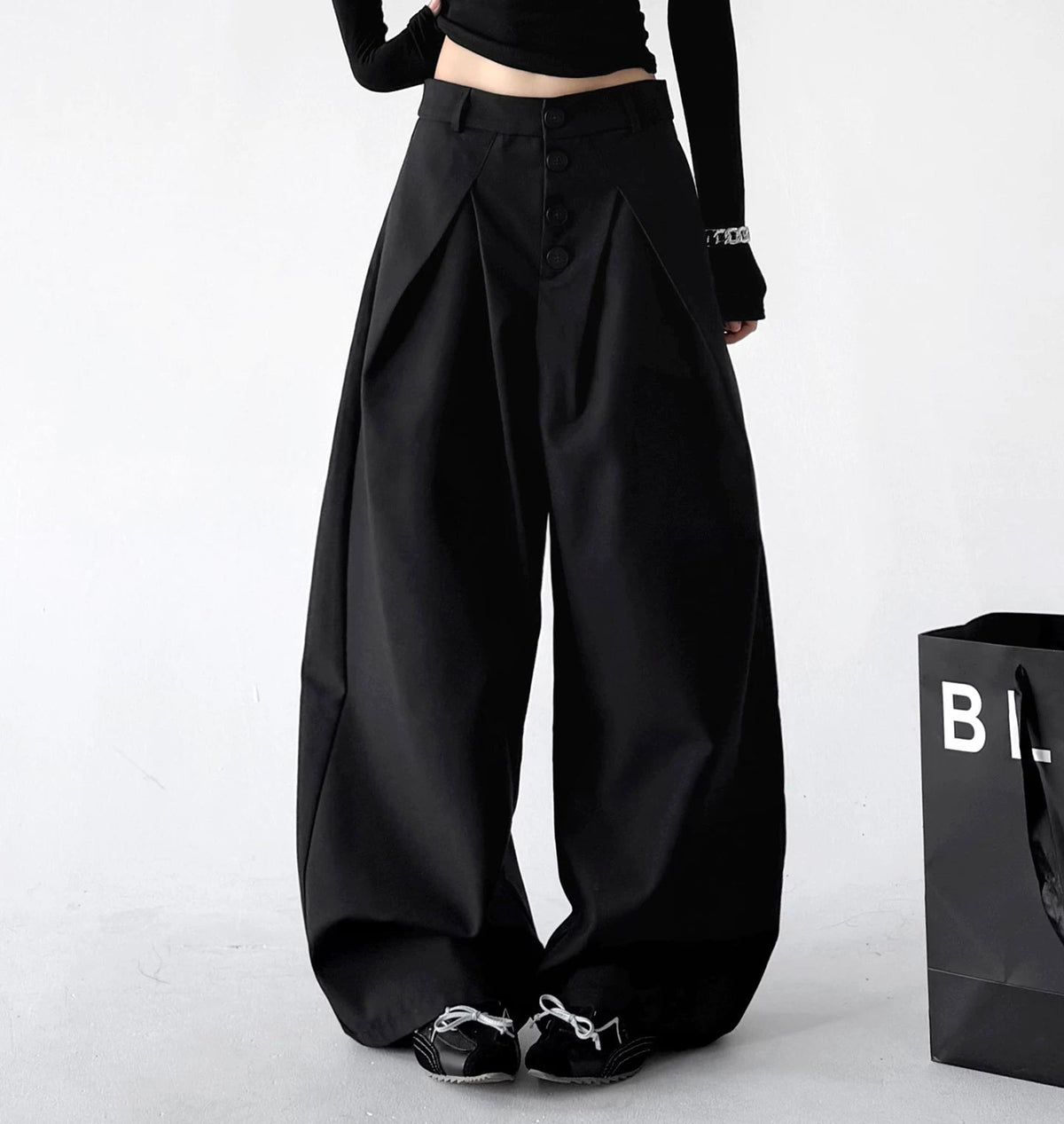 Offset-Button Wide-Leg Pants - COPPING THREADS - CT ORIGINALS