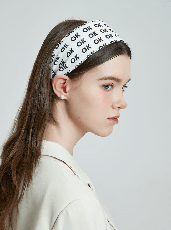 OK Letter Print Headband - COPPING THREADS - COPPING THREADS Hover Image