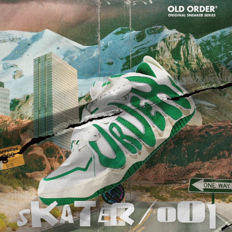 Old Order Skater 001 Retro Sneaker Green - COPPING THREADS - Old Order