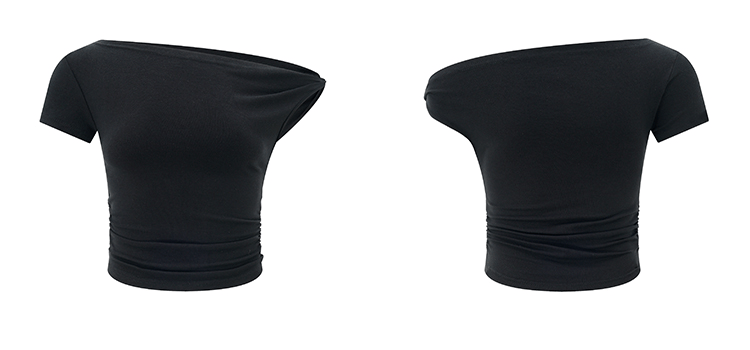 One Shoulder Slim Fit Crop Tee - COPPING THREADS - Anna Aneae