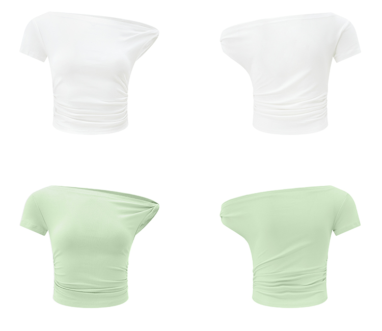 One Shoulder Slim Fit Crop Tee - COPPING THREADS - Anna Aneae