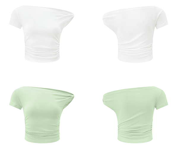 One Shoulder Slim Fit Crop Tee - COPPING THREADS - Anna Aneae