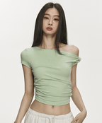 One Shoulder Slim Fit Crop Tee - COPPING THREADS - Anna Aneae