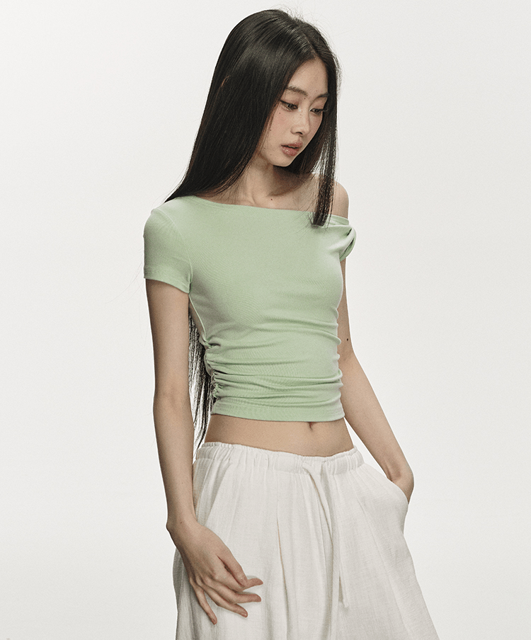 One Shoulder Slim Fit Crop Tee - COPPING THREADS - Anna Aneae