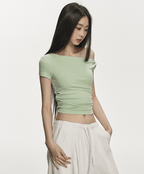 One Shoulder Slim Fit Crop Tee - COPPING THREADS - Anna Aneae