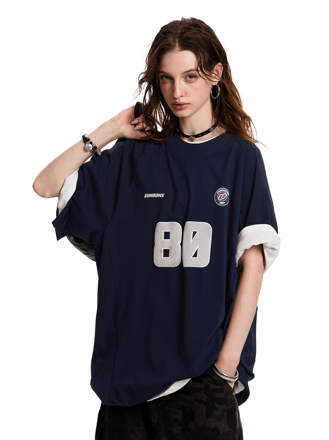 Oversized 80 Print Retro Jersey Tee - COPPING THREADS - CT Select