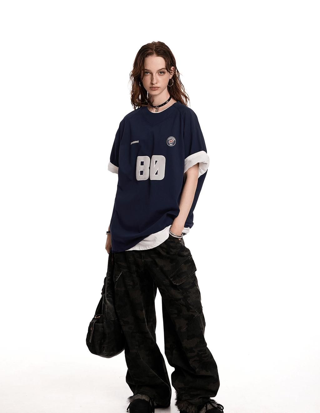 Oversized 80 Print Retro Jersey Tee - COPPING THREADS - CT Select