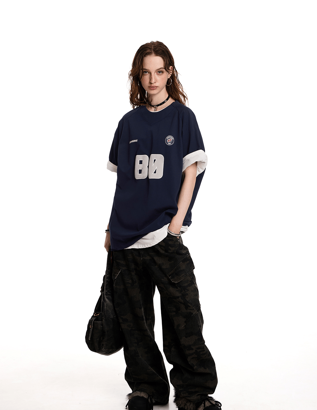 Oversized 80 Print Retro Jersey Tee - COPPING THREADS - CT Select