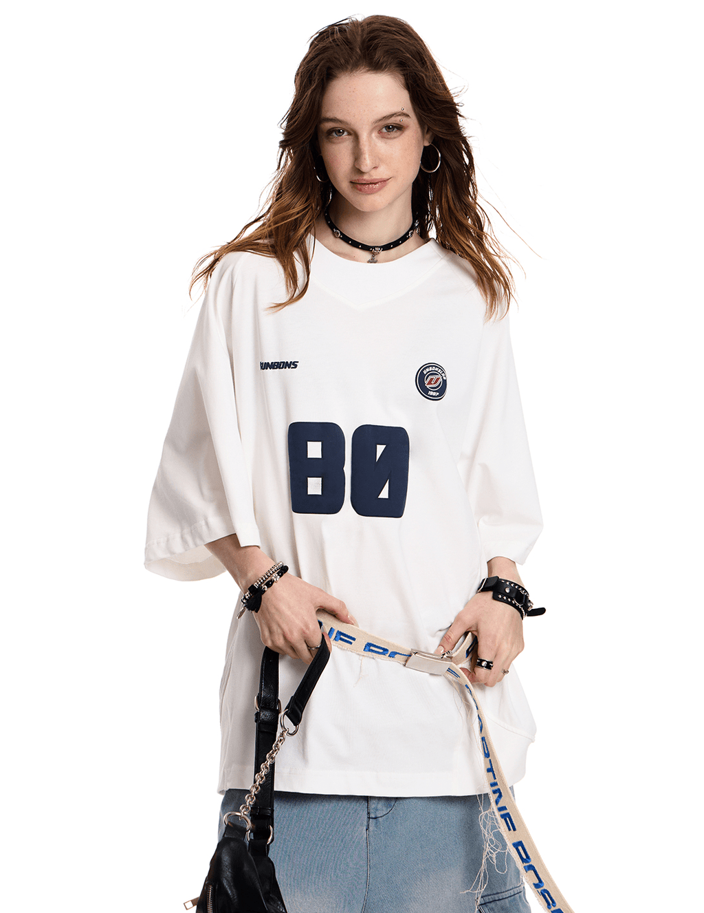 Oversized 80 Print Retro Jersey Tee - COPPING THREADS - CT Select